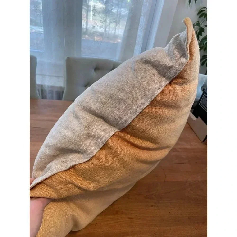 Large Neutral Dual-Tone Throw Pillow